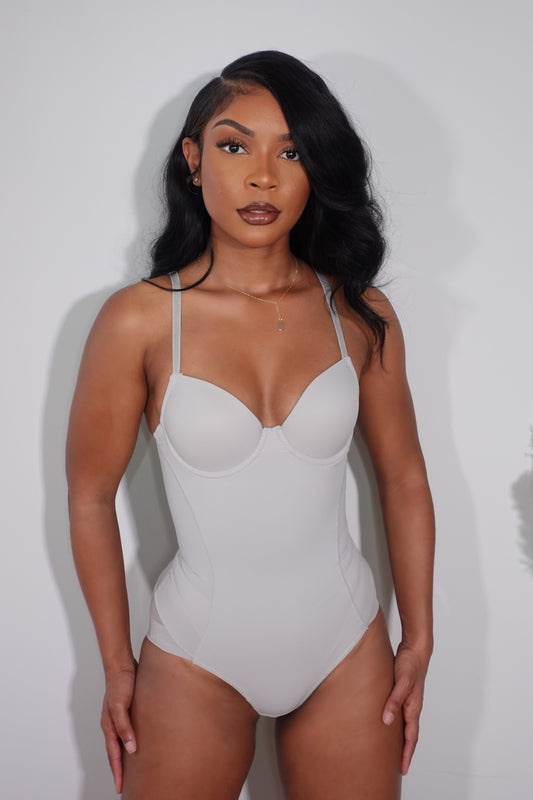 THE SNATCHED BODYSUIT- WOLF GREY